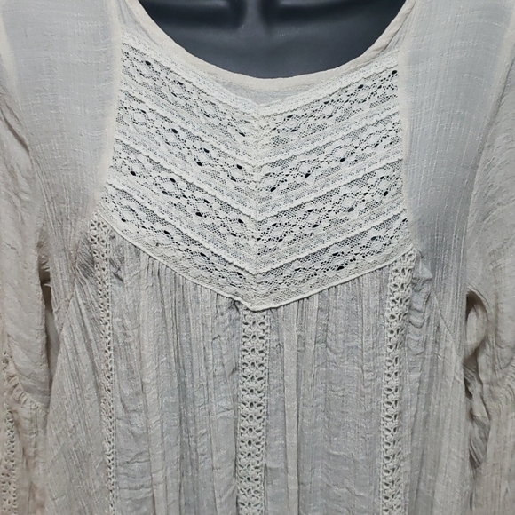Western, Boho, Crochet, Lace Tunic Top - Picture 2 of 6